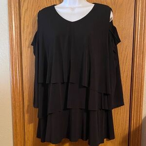 Susan Graver Black Layered Blouse size XL